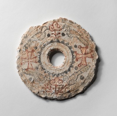 Spejlplak dekoreret med kors, fugle og blomster af Unbekannt Unbekannt